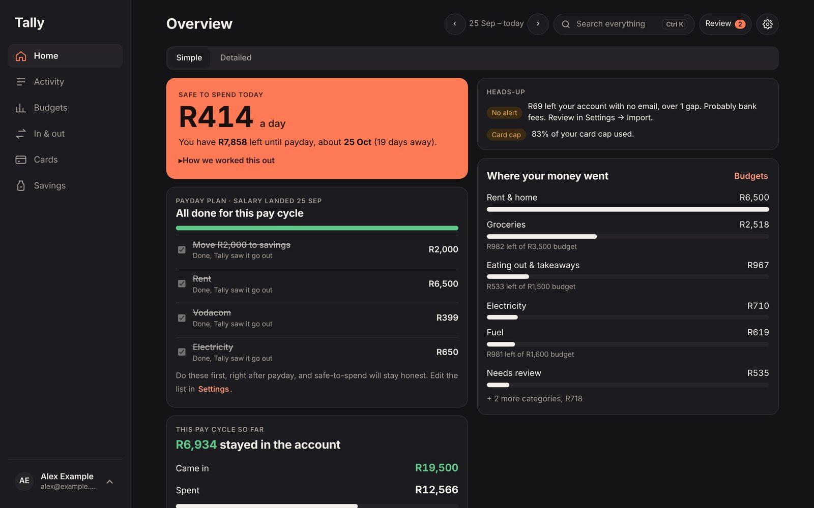 Screenshot of Tally