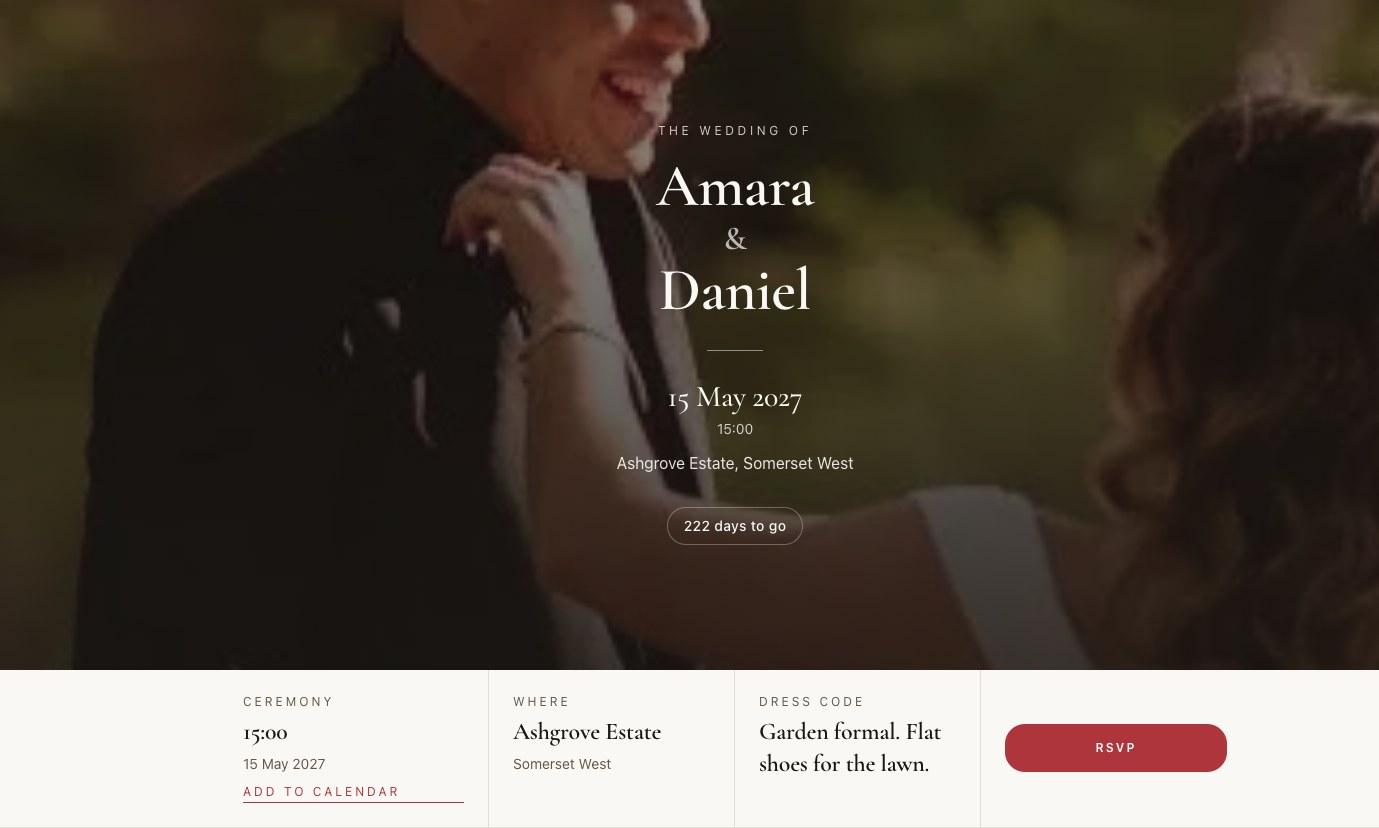 Screenshot of The Wedding Library